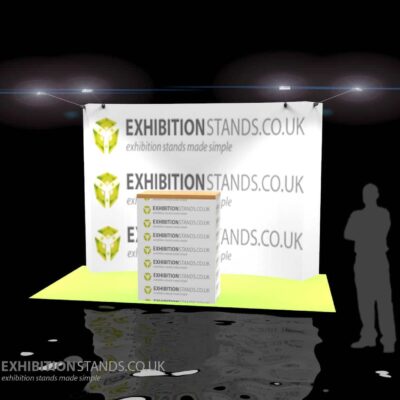 exhibition stand with graphics applied