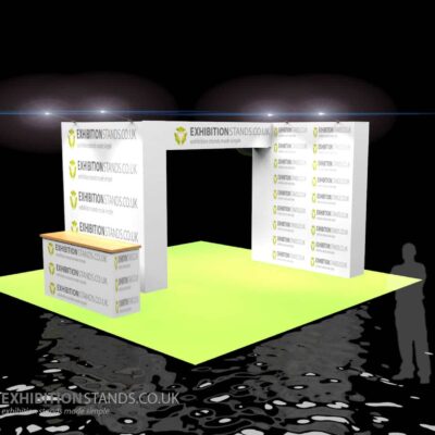 exhibition stand with printed graphics