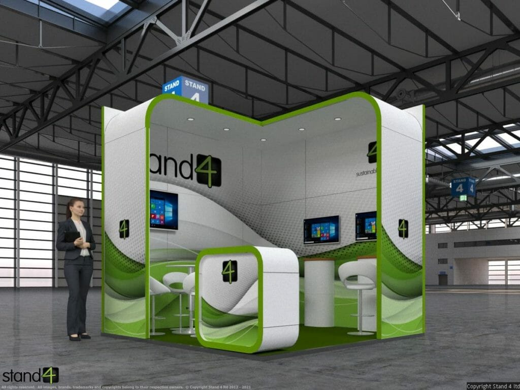 2 open sided exhibition stand