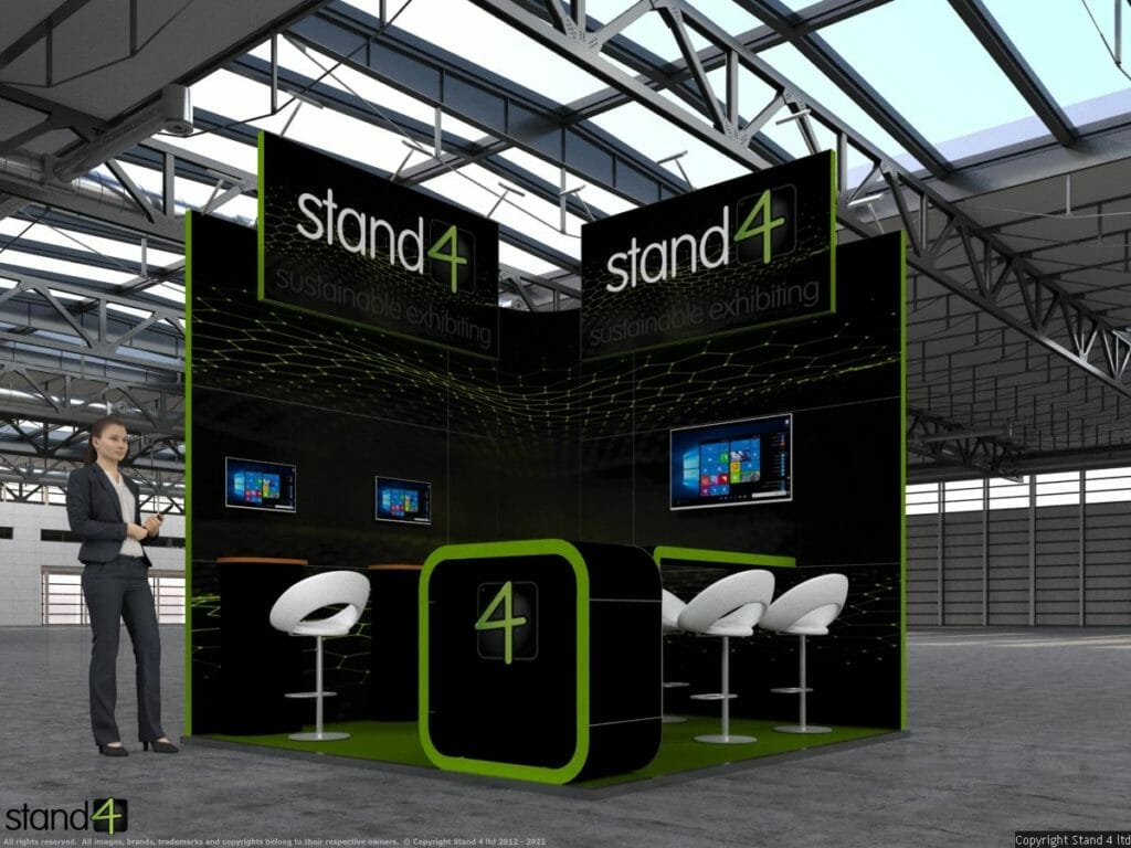 LED glowing trade show booth
